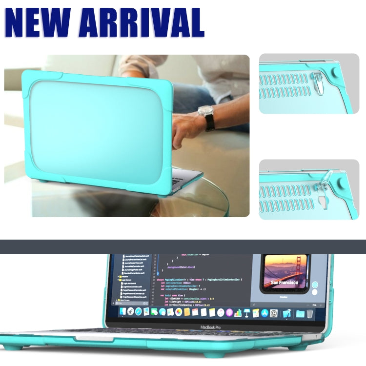 For MacBook Pro 13 inch 2022 & A2289 / A2251 / A2338 2020 PC + TPU Two Colors Laptop Protective Case(Mint Green)