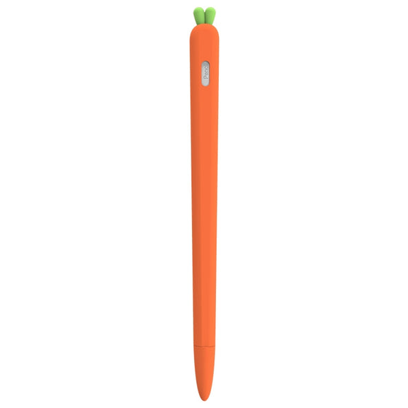 LOVE MEI For Apple Pencil 2 Carrot Shape Stylus Pen Silicone Protective Case Cover(Orange)