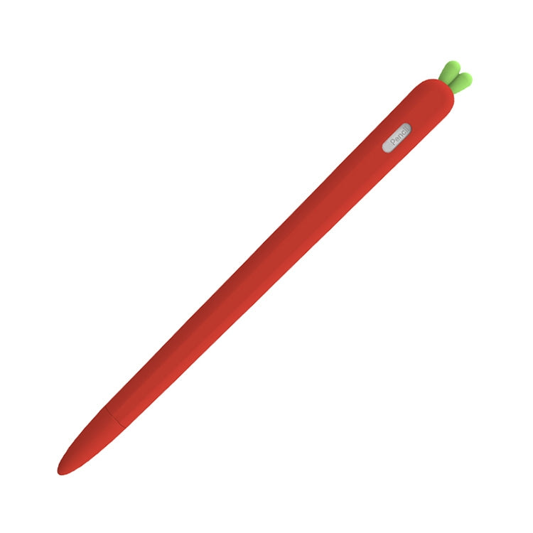 LOVE MEI For Apple Pencil 2 Carrot Shape Stylus Pen Silicone Protective Case Cover(Red) - Pencil Accessories by LOVE MEI | Online Shopping South Africa | PMC TechLife