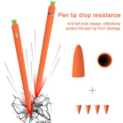 LOVE MEI For Apple Pencil 1 Carrot Shape Stylus Pen Silicone Protective Case Cover (Orange)