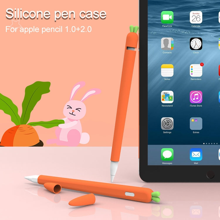 LOVE MEI For Apple Pencil 1 Carrot Shape Stylus Pen Silicone Protective Case Cover (Orange)