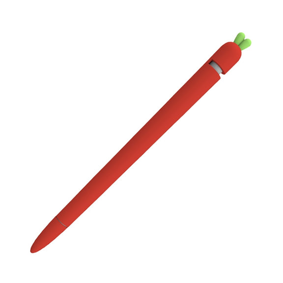 LOVE MEI For Apple Pencil 1 Carrot Shape Stylus Pen Silicone Protective Case Cover (Red)