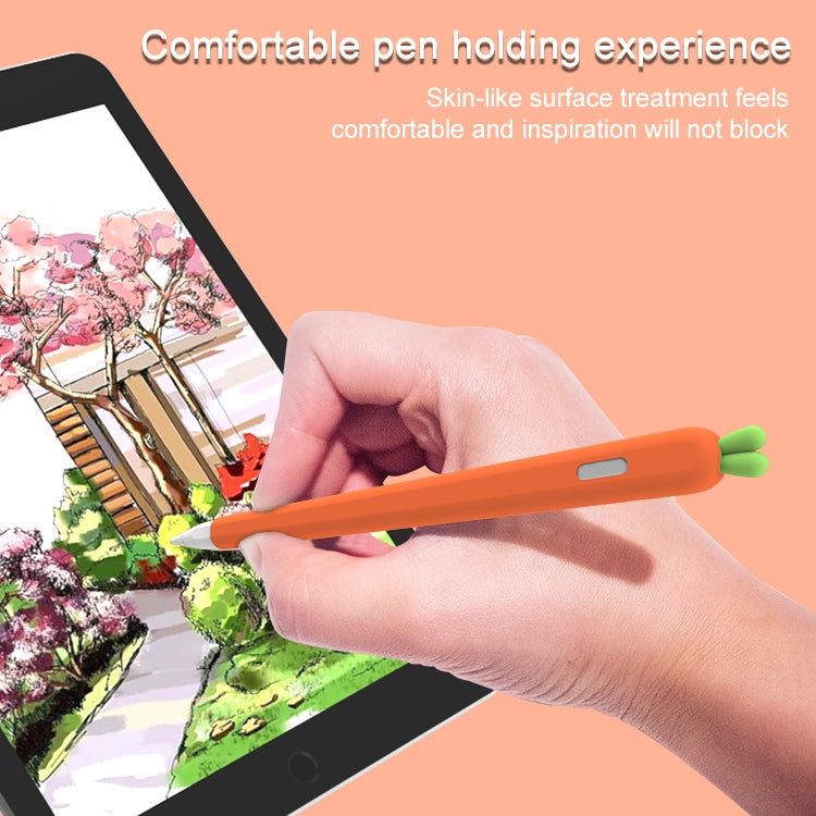 LOVE MEI For Apple Pencil 1 Carrot Shape Stylus Pen Silicone Protective Case Cover (Red)