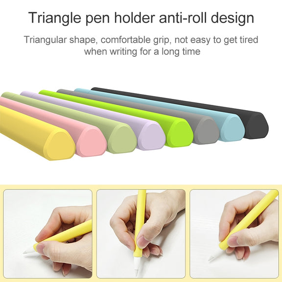 LOVE MEI For Apple Pencil 1 Triangle Shape Stylus Pen Silicone Protective Case Cover (Purple)