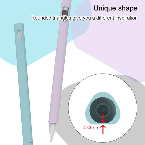 LOVE MEI For Apple Pencil 1 Triangle Shape Stylus Pen Silicone Protective Case Cover (Purple)