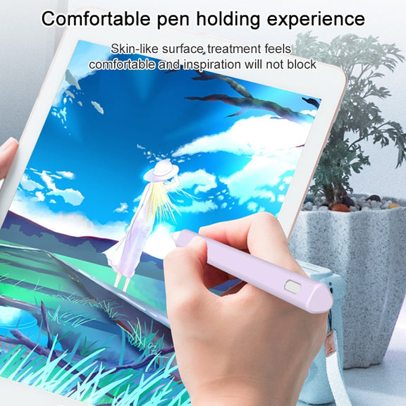 LOVE MEI For Apple Pencil 1 Triangle Shape Stylus Pen Silicone Protective Case Cover (Purple)