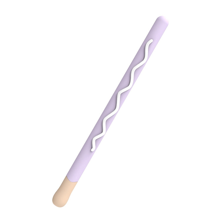 LOVE MEI For Apple Pencil 1 Stripe Design Stylus Pen Silicone Protective Case Cover(Purple) - free shipping - PMC TechLife - Order now!
