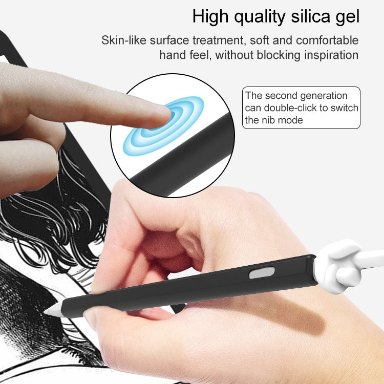 LOVE MEI For Apple Pencil 2 Middle Finger Shape Stylus Pen Silicone Protective Case Cover (Pink)
