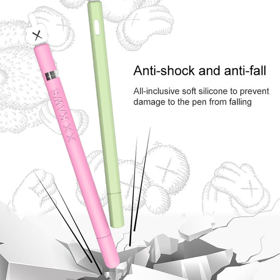 LOVE MEI For Apple Pencil 1 Middle Finger Shape Stylus Pen Silicone Protective Case Cover (Black)