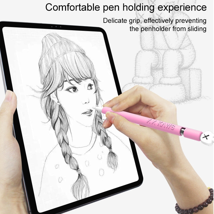 LOVE MEI For Apple Pencil 1 Middle Finger Shape Stylus Pen Silicone Protective Case Cover (Black)