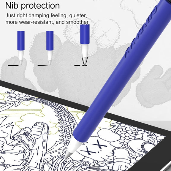 LOVE MEI For Apple Pencil 1 Middle Finger Shape Stylus Pen Silicone Protective Case Cover (Black)