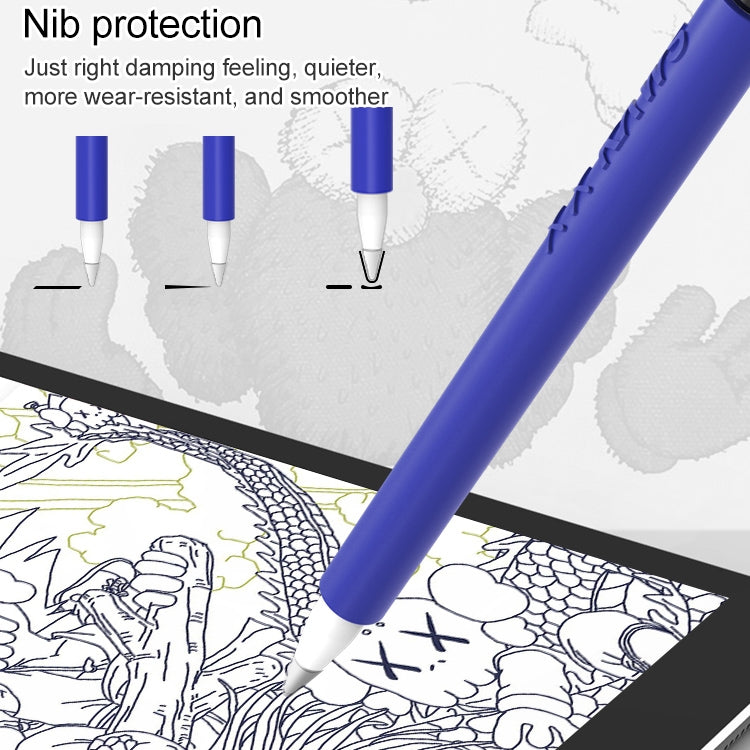 LOVE MEI For Apple Pencil 1 Middle Finger Shape Stylus Pen Silicone Protective Case Cover (Black)