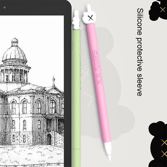 LOVE MEI For Apple Pencil 1 Middle Finger Shape Stylus Pen Silicone Protective Case Cover (Blue)