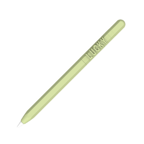 LOVE MEI For Apple Pencil 1 Number Letter Design Stylus Pen Silicone Protective Case Cover(Green)