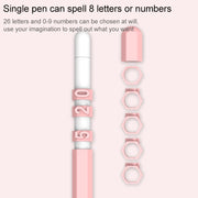 LOVE MEI For Apple Pencil 1 Number Letter Design Stylus Pen Silicone Protective Case Cover(Purple)