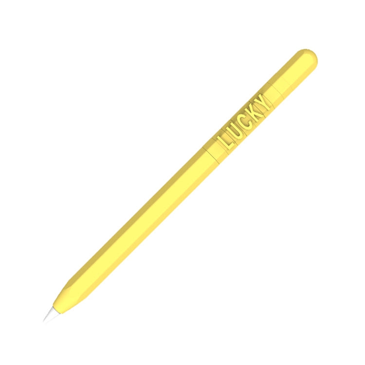 LOVE MEI For Apple Pencil 1 Number Letter Design Stylus Pen Silicone Protective Case Cover(Yellow) - Pencil Accessories by LOVE MEI | Online Shopping South Africa | PMC TechLife