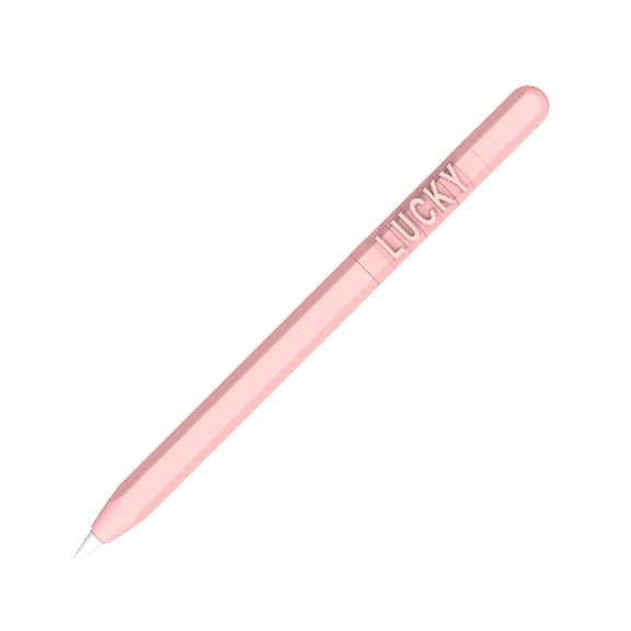 LOVE MEI For Apple Pencil 2 Number Letter Design Stylus Pen Silicone Protective Case Cover (Pink)