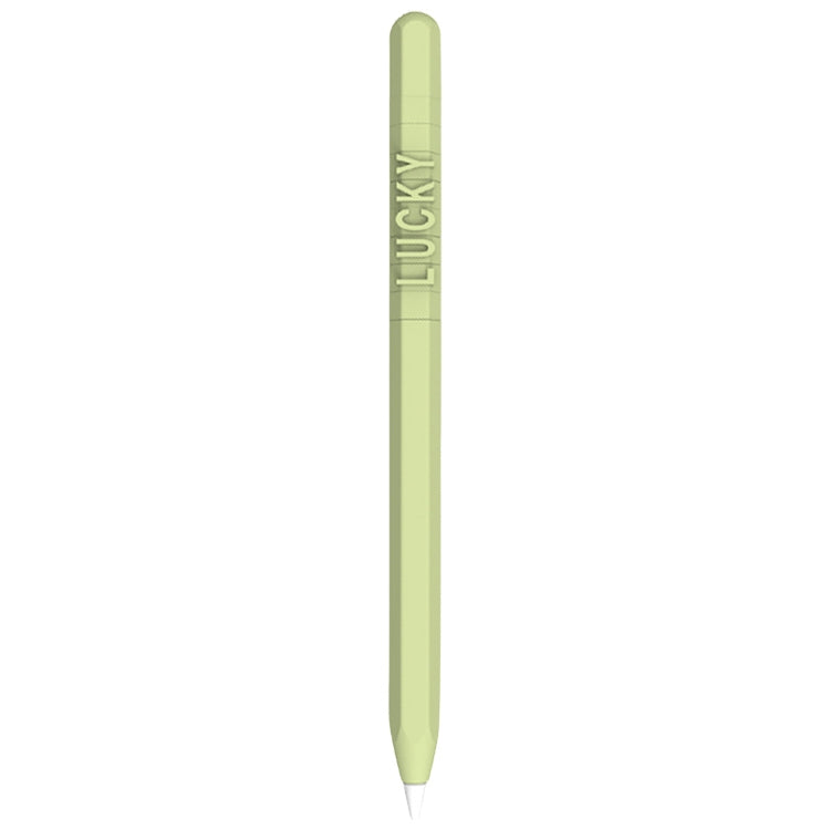 LOVE MEI For Apple Pencil 2 Number Letter Design Stylus Pen Silicone Protective Case Cover (Green) - Pencil Accessories by LOVE MEI | Online Shopping South Africa | PMC TechLife | Buy Now Pay Later Mobicred