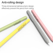 LOVE MEI For Apple Pencil 2 Number Letter Design Stylus Pen Silicone Protective Case Cover (Grey)