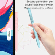 LOVE MEI For Apple Pencil 2 Number Letter Design Stylus Pen Silicone Protective Case Cover (Grey)