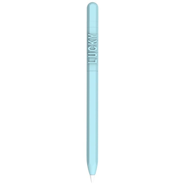LOVE MEI For Apple Pencil 2 Number Letter Design Stylus Pen Silicone Protective Case Cover (Blue) - Pencil Accessories by LOVE MEI | Online Shopping South Africa | PMC TechLife