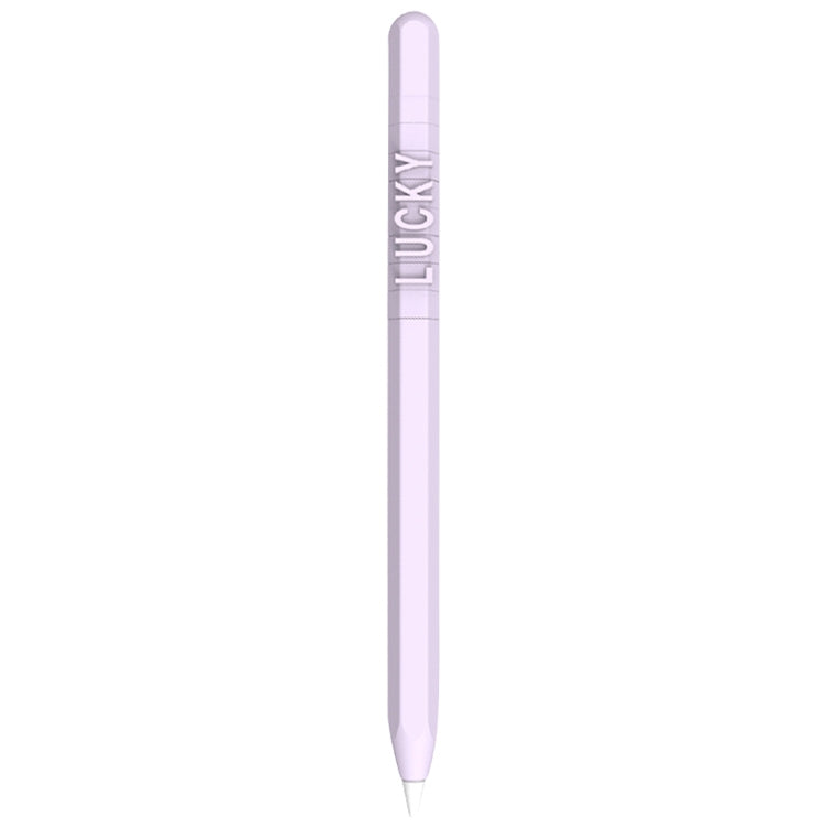LOVE MEI For Apple Pencil 2 Number Letter Design Stylus Pen Silicone Protective Case Cover (Purple) - Pencil Accessories by LOVE MEI | Online Shopping South Africa | PMC TechLife | Buy Now Pay Later Mobicred