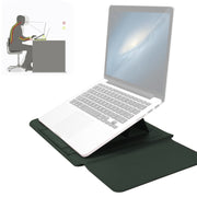 4 in 1 Universal Water-resistant PU Leather Laptop Liner Bag with Handle & Stand & Pen Holder + 2 Winders + Mouse Bag + Charger Bag Set for 17 inch Laptops(Green)