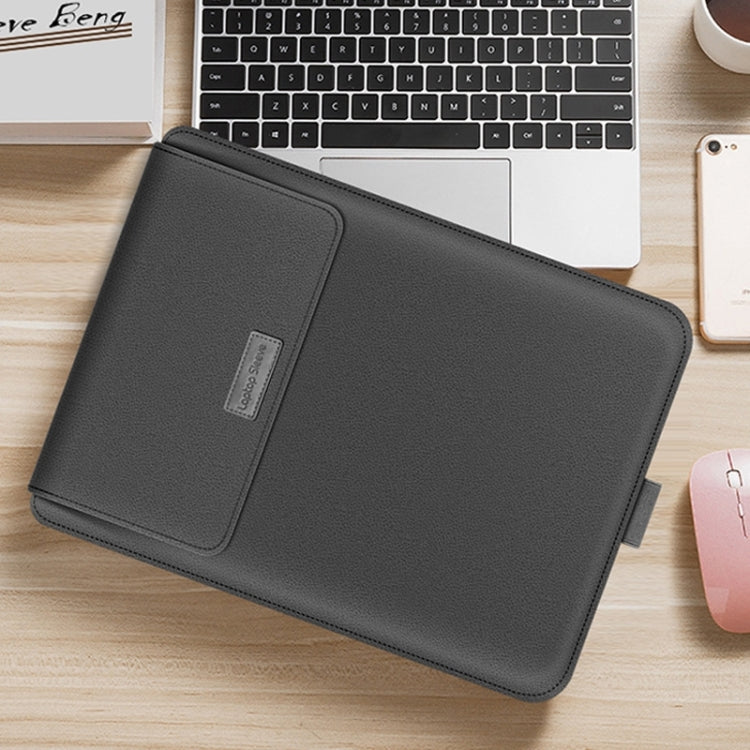 4 in 1 Universal Waterproof PU Leather Laptop Liner Bag with Handle & Stand & Pen Holder + 2 Winders + Mouse Bag + Charger Bag Set for 17 inch Laptops(Grey) - 15.6 - 17 inch by PMC TechLife | Online Shopping South Africa | PMC TechLife | Buy Now Pay Later Mobicred
