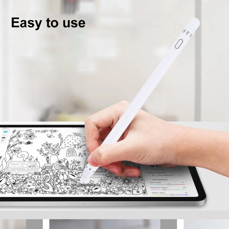 Pencil Universal Rechargeable Active Capacitive Stylus Pen with Magnetic Cap(White)