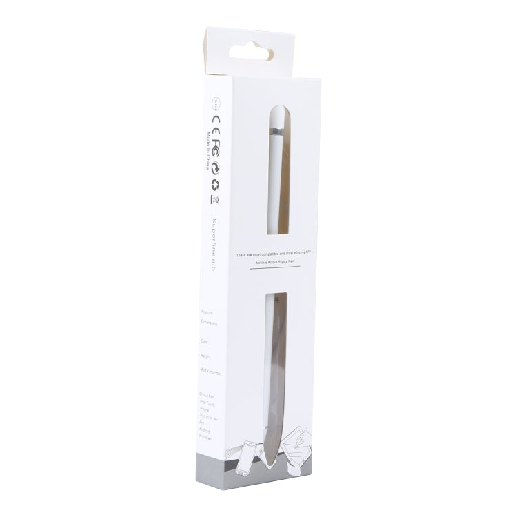 Universal Aluminum Alloy Active Capacitive Stylus Pen(White)