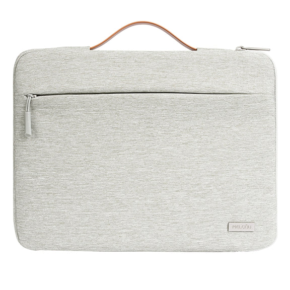 For 13 inch Laptop Zipper Water-resistant  Handheld Sleeve Bag (Beige White)