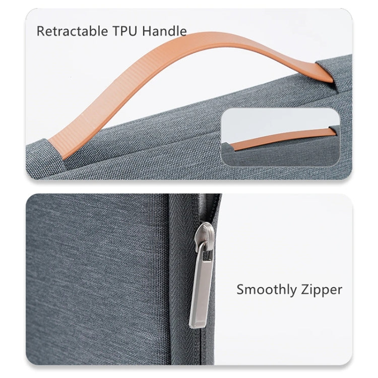 For 13 inch Laptop Zipper Water-resistant  Handheld Sleeve Bag (Beige White)