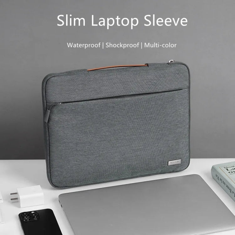 For 13 inch Laptop Zipper Water-resistant  Handheld Sleeve Bag (Green)