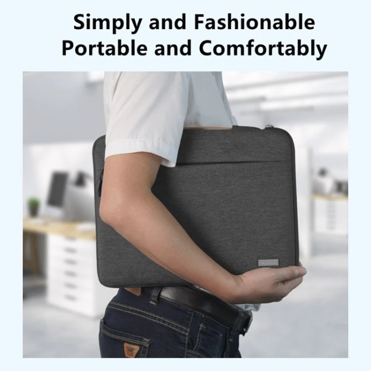 For 13 inch Laptop Zipper Water-resistant  Handheld Sleeve Bag (Beige White)