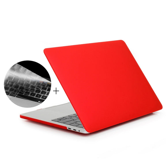 ENKAY Hat-Prince 2 in 1 Frosted Hard Shell Plastic Protective Case + US Version Ultra-thin TPU Keyboard Protector Cover for 2016 New MacBook Pro 15.4 inch with Touchbar (A1707)(Red)