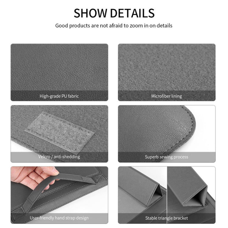 4 in 1 Universal Waterproof PU Leather Laptop Liner Bag with Handle & Stand & Pen Holder + 2 Winders + Mouse Bag + Charger Bag Set for 11/12 inch laptops(Green) - 10 - 11 inch by PMC TechLife | Online Shopping South Africa | PMC TechLife | Buy Now Pay Later Mobicred