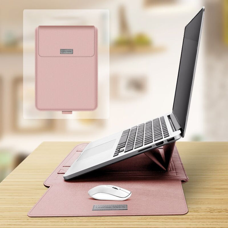 4 in 1 Universal Waterproof PU Leather Laptop Liner Bag with Handle & Stand & Pen Holder + 2 Winders + Mouse Bag + Charger Bag Set for 11/12 inch laptops(Rose Gold) - 10 - 11 inch by PMC TechLife | Online Shopping South Africa | PMC TechLife | Buy Now Pay Later Mobicred