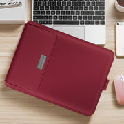 4 in 1 Universal Water-resistant PU Leather Laptop Liner Bag with Handle & Stand & Pen Holder + 2 Winders + Mouse Bag + Charger Bag Set for 15 inch Laptops(Red)