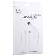 60W 16.5V 3.65A 5 Pin T Style MagSafe 2 Car Charger with 1 USB Port for Apple Macbook A1465 / A1502 / A1435 / MD212 / MD2123 / MD662, Length: 1.7m(White)