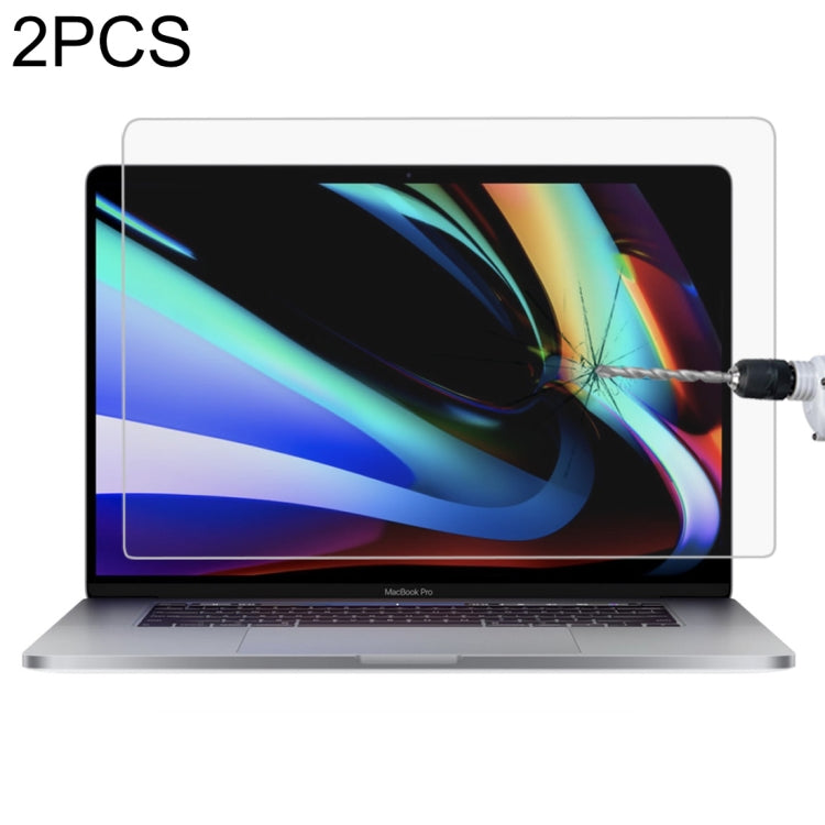 2 PCS For MacBook Pro 16 inch 9H Laptop Screen Tempered Glass Protective Film - Screen Protectors by PMC Jewellery | Online Shopping South Africa | PMC Jewellery | Buy Now Pay Later Mobicred