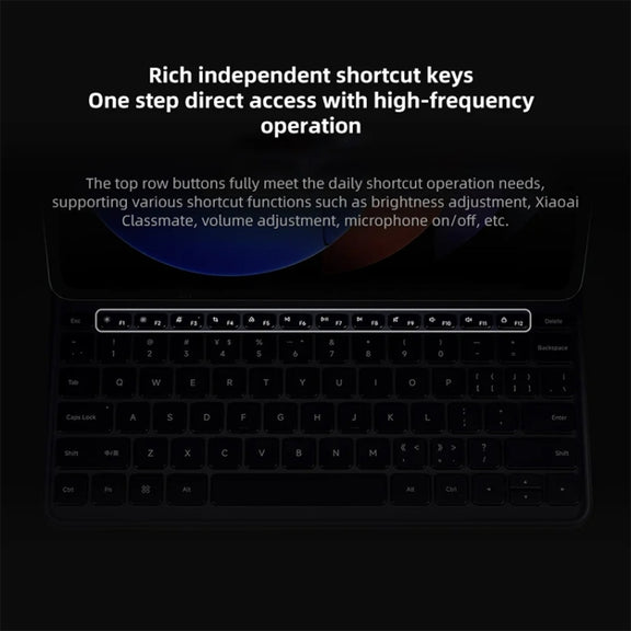 Original For Xiaomi Pad 6S Pro Keyboard Protective Leather Case (White)