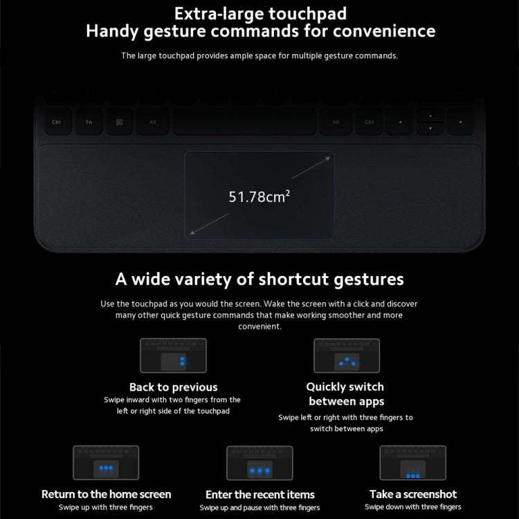 Original For Xiaomi Pad 6S Pro Intelligent Touch Pad Keyboard (Black) - free shipping - PMC TechLife - Order now!