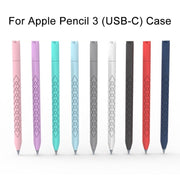For Apple Pencil (USB-C) Diamond Pattern Silicone Stylus Pen Protective Case (White)