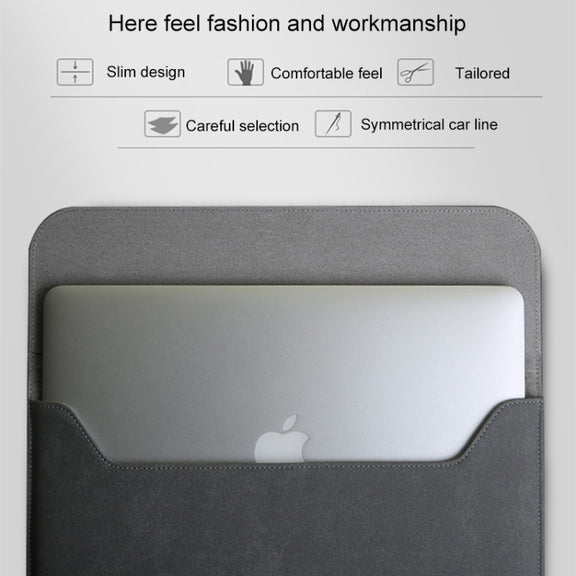 2 in 1 Horizontal Matte Leather Laptop Inner Bag + Power Bag for MacBook Air 11.6 inch A1465 (2012