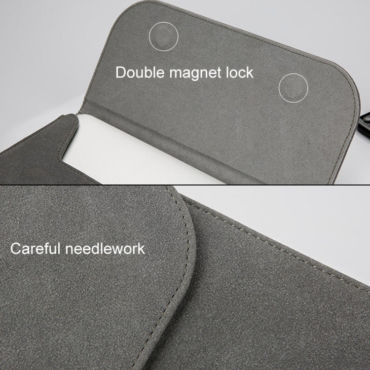 2 in 1 Horizontal Matte Leather Laptop Inner Bag + Power Bag for MacBook Air 11.6 inch A1465 (2012