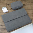 2 in 1 Horizontal Matte Leather Laptop Inner Bag + Power Bag for MacBook Air 13.3 inch A1466 (2012 - 2017) / A1369 (2010 - 2012) / A1502 (2013 - 2015) / A1425 (2012 - 2013)(Dark Gray) - Protective Bags by PMC Jewellery | Online Shopping South Africa | PMC Jewellery | Buy Now Pay Later Mobicred