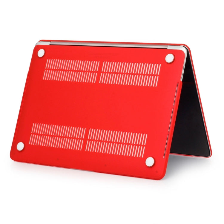 ENKAY Hat-Prince 2 in 1 Frosted Hard Shell Plastic Protective Case + Europe Version Ultra-thin TPU Keyboard Protector Cover for 2016 MacBook Pro 13.3 Inch without Touch Bar (A1708) (Red)