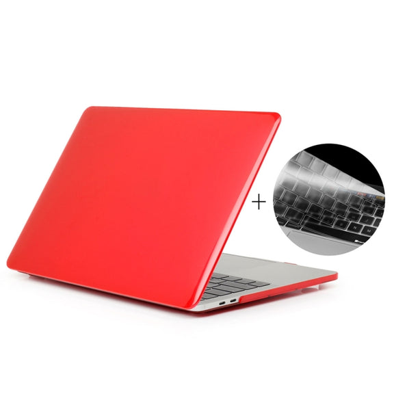 ENKAY Hat-Prince 2 in 1 Crystal Hard Shell Plastic Protective Case + Europe Version Ultra-thin TPU Keyboard Protector Cover for 2016 MacBook Pro 13.3 Inch with Touch Bar (A1706) (Red)