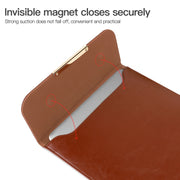 13.3 inch Laptop 2 in 1 PU Leather Sleeve Liner Bag with Mouse Storage Bag(Black)