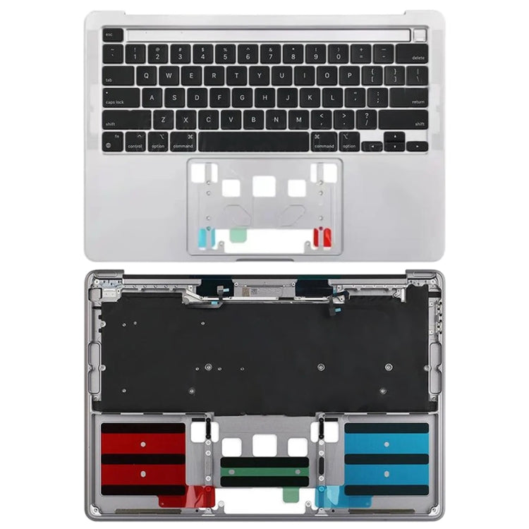 For Macbook Pro 13 inch 2021 A2338 C-side Cover + US Edition Key Board (Silver) - Bottom Cover by PMC TechLife | Online Shopping South Africa | PMC TechLife